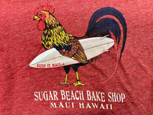 Load image into Gallery viewer, SBBS Surfing Rooster (Red) Tee Shirt