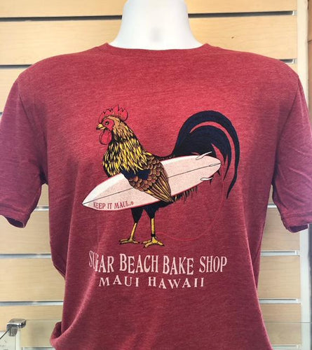 SBBS Surfing Rooster (Red) Tee Shirt